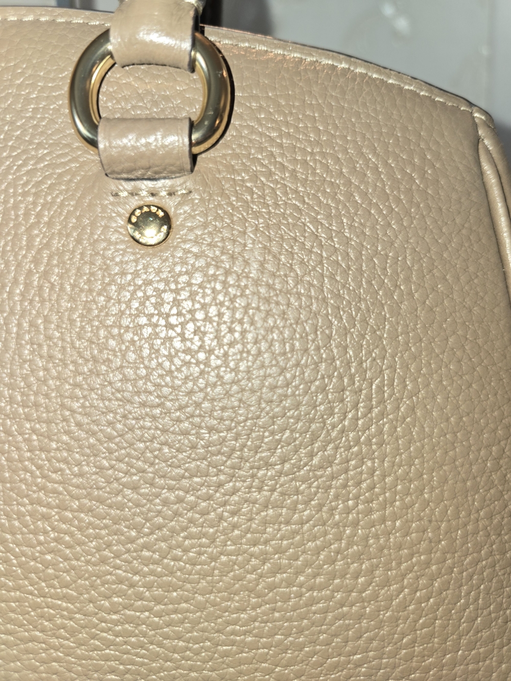 Coach Taupe Pebbled Leather Satchel with Leopard Scarf Accent - Picture 11 of 11